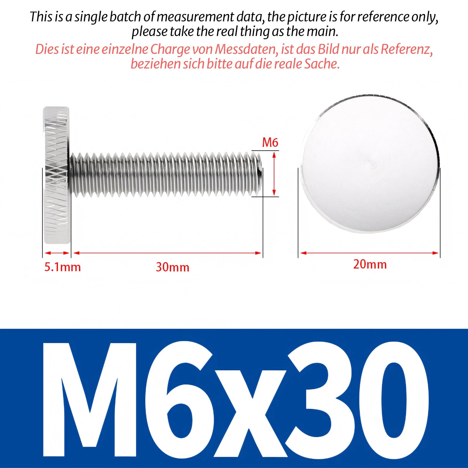 Knurled Thumb Screws Large Flat Head 304 A2 Stainless Steel M3 M4 M5 M6 M8 M10