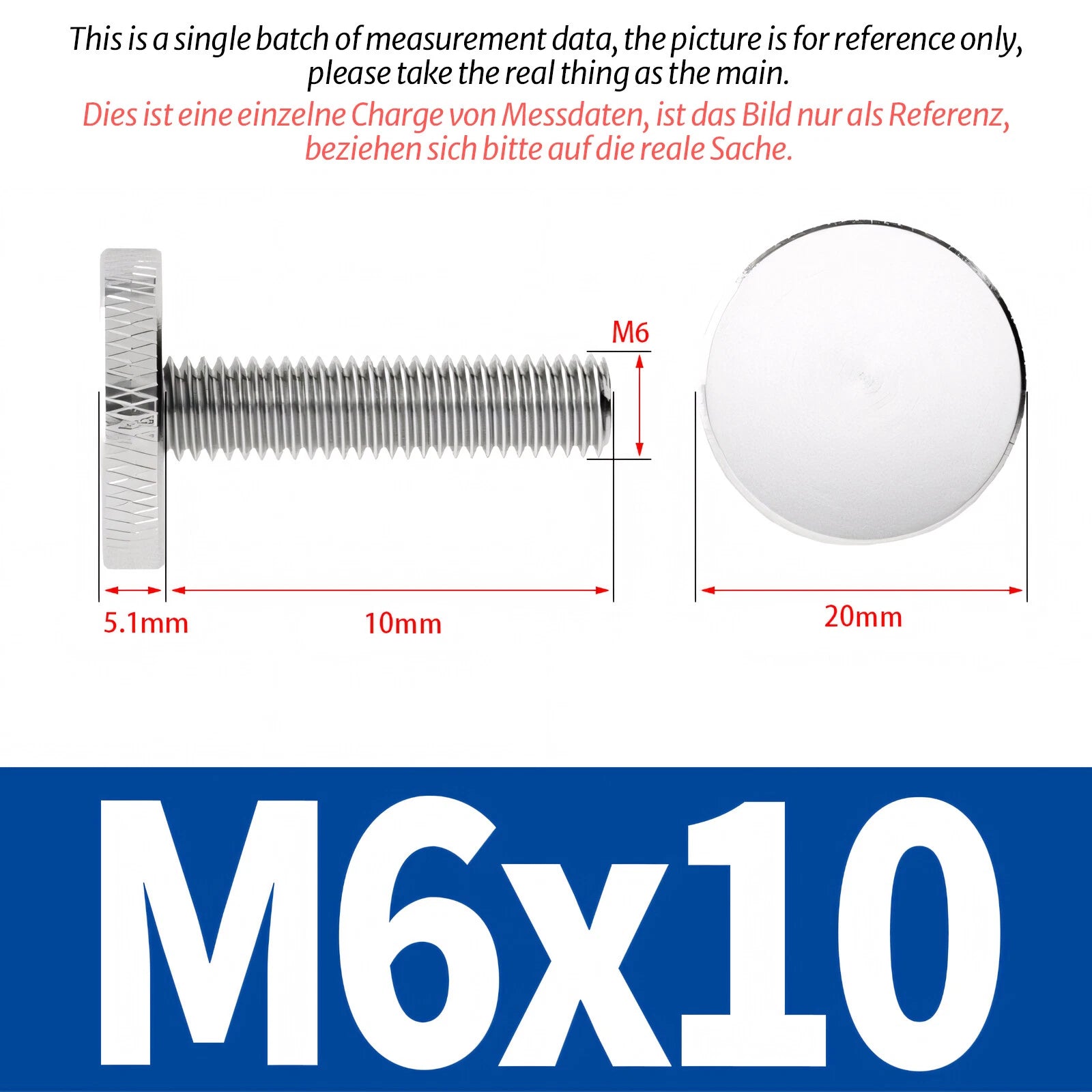 Knurled Thumb Screws with Large Flat Head — A2 Stainless Steel & Galvanized, M3 to M10