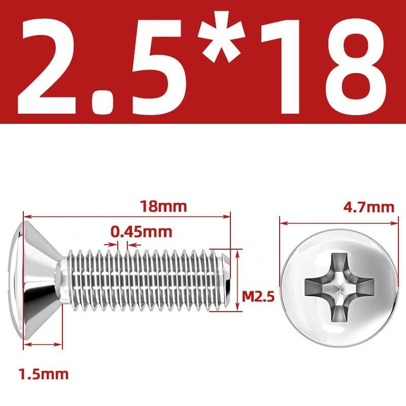 Phillips Oval Head Machine Screws Stainless Steel — M1.6 to M10, All Sizes - HomeDIYer