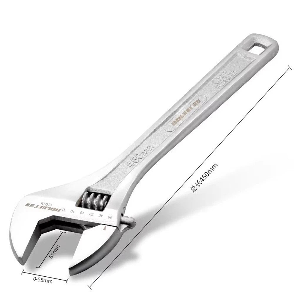 Adjustable Spanner Wrench 6" 8" To 24" Garage Tool Soft Grip Handle Metric Scale