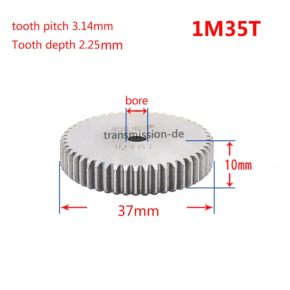 1 Mod 45# Steel Spur Gears Pinion Gear Thickness 10mm 12-160 Teeth For 3D CNC