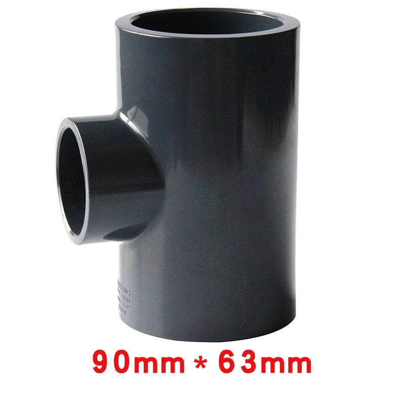 PVC Reducing Tee Pipe & Fittings Solvent Weld Pressure Adapter Connector Black