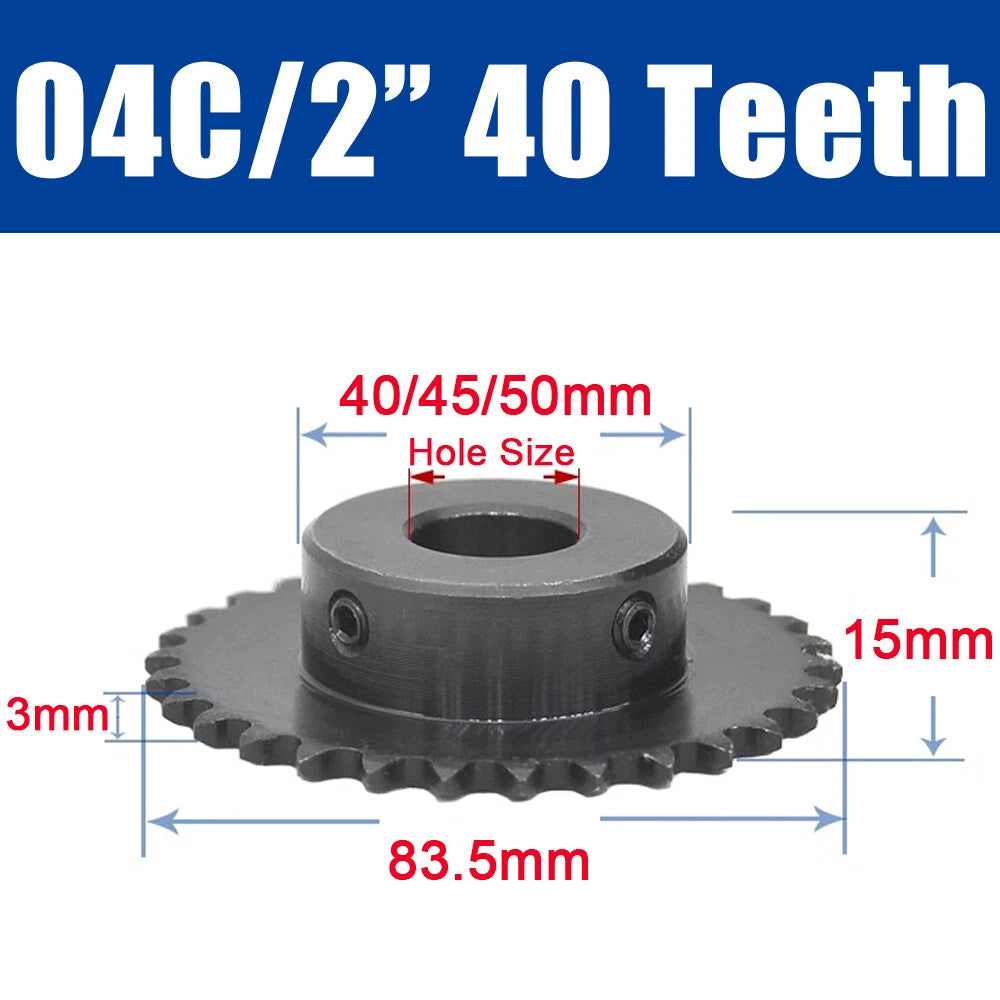 45#Steel Roller Chain Sprocket Wheel 04C Pitch 6.35mm 21~26 Teeth Bore 8~25mm