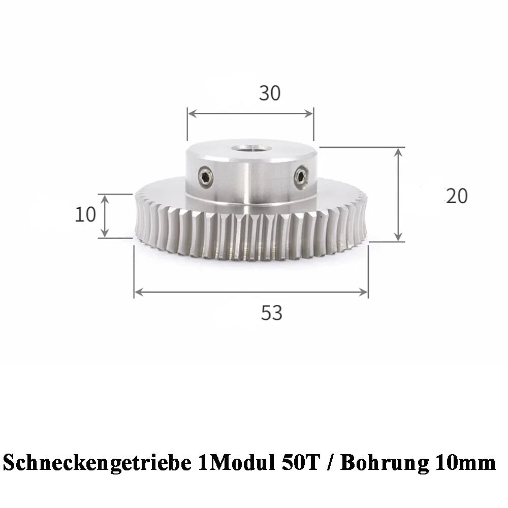 Stainless Steel A2 Module 1 Worm Shaft Worm Gear Wheel 15 to 60 Tooth Precision