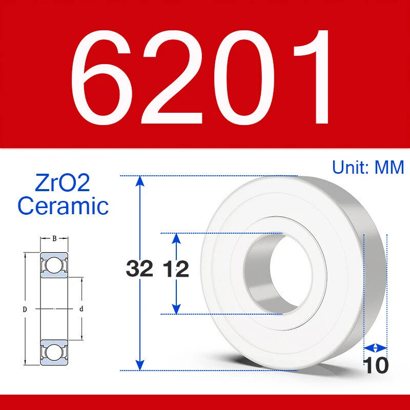 ZrO2 Ceramic Deep Groove Ball Bearing Double Shield 2RS Zirconia Roller Bearings