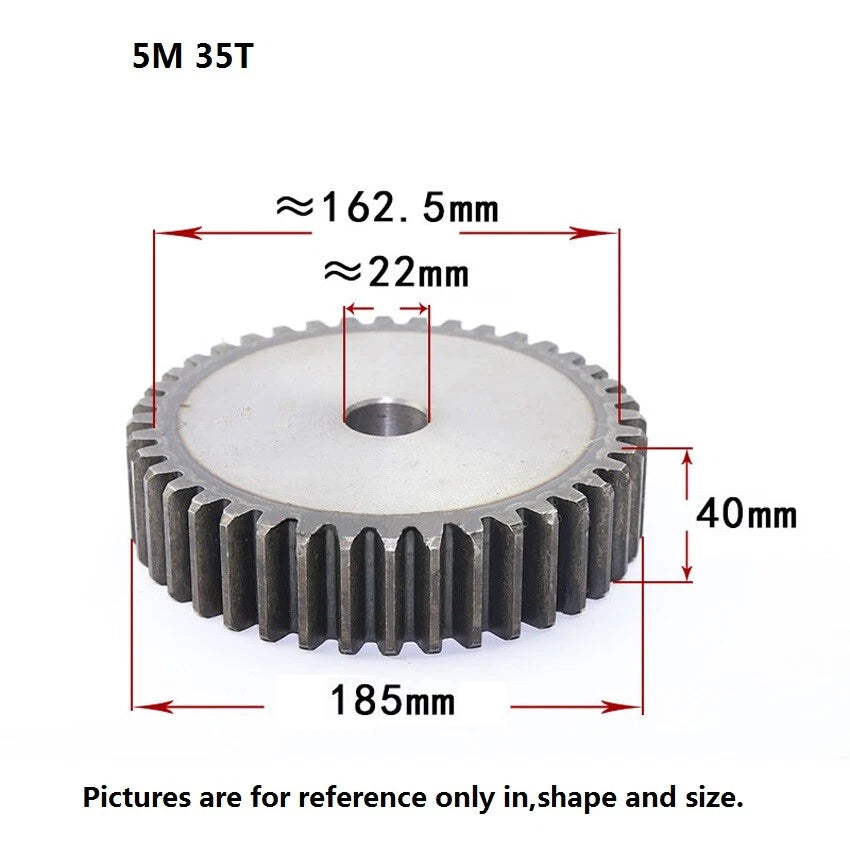 5 Modulus 12T-35T Spur Gears pitch 15.7mm 45# Steel Pinion Motor Gear Thick 50mm