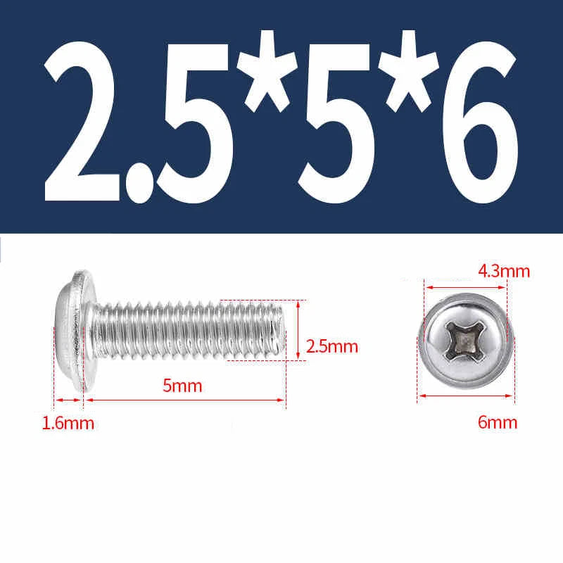 Phillips Flanged Pan Head Machine Screws M1.4 to M4 Multiple Lengths