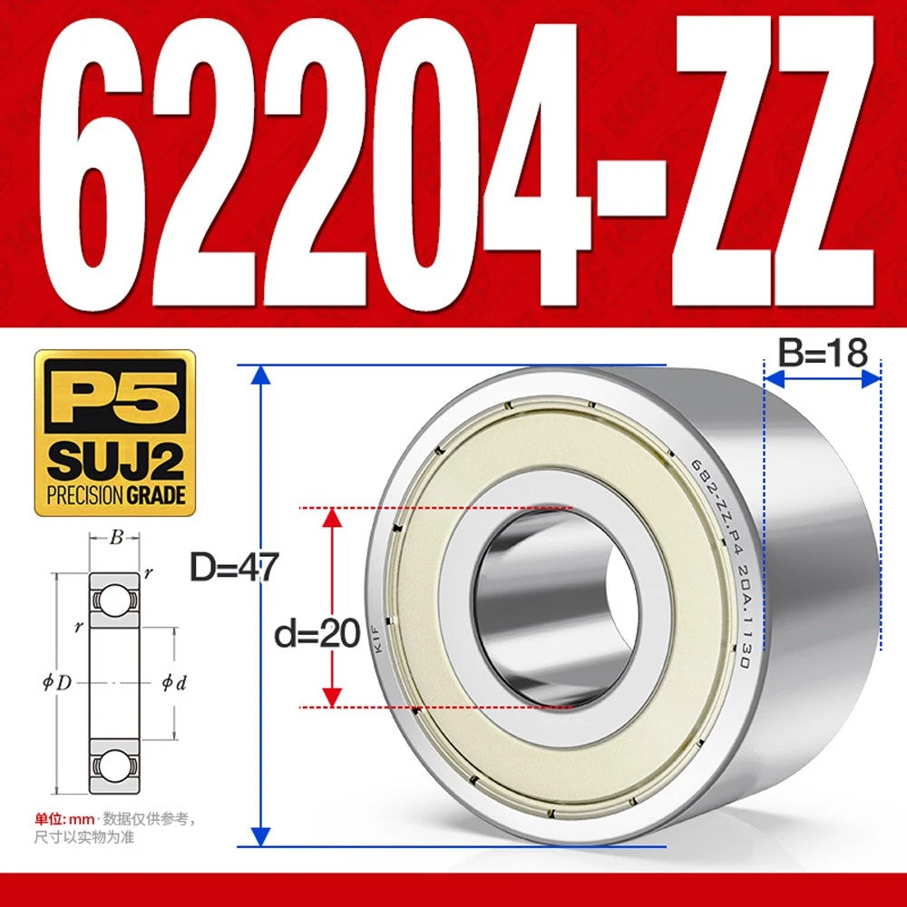 Thickening Deep Groove Ball Bearings 62200 62201 62202 62203 62204-62217 ZZ-RS