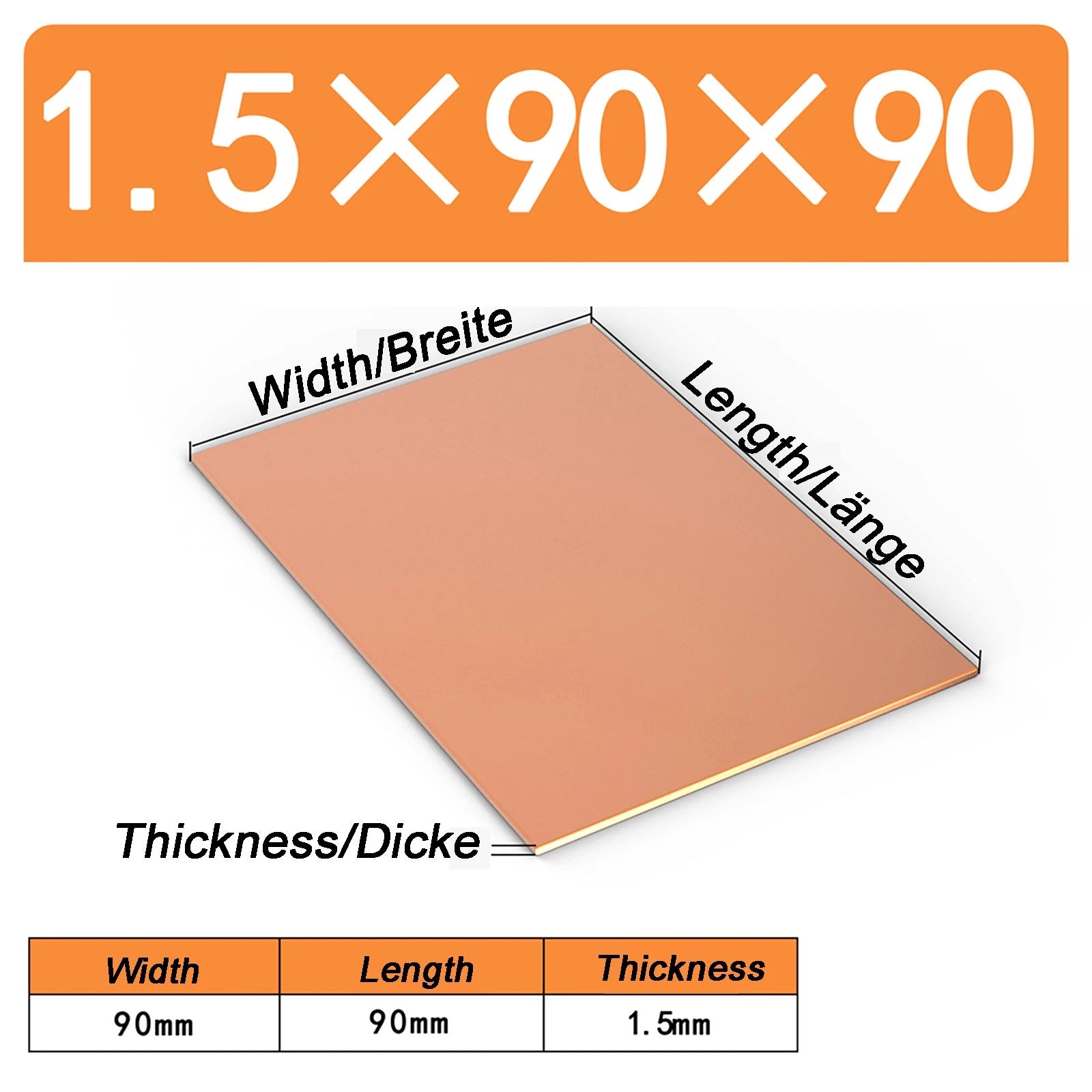 Natural Copper Sheet Metal guillotine cut - 0.3mm - 6.0mm - Multiple