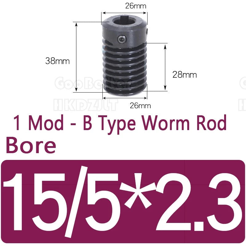 1 Modulus 20 Teeth Brass Worm Wheel Gear 1:20 Transmission Gear,Worm Rod Shaft