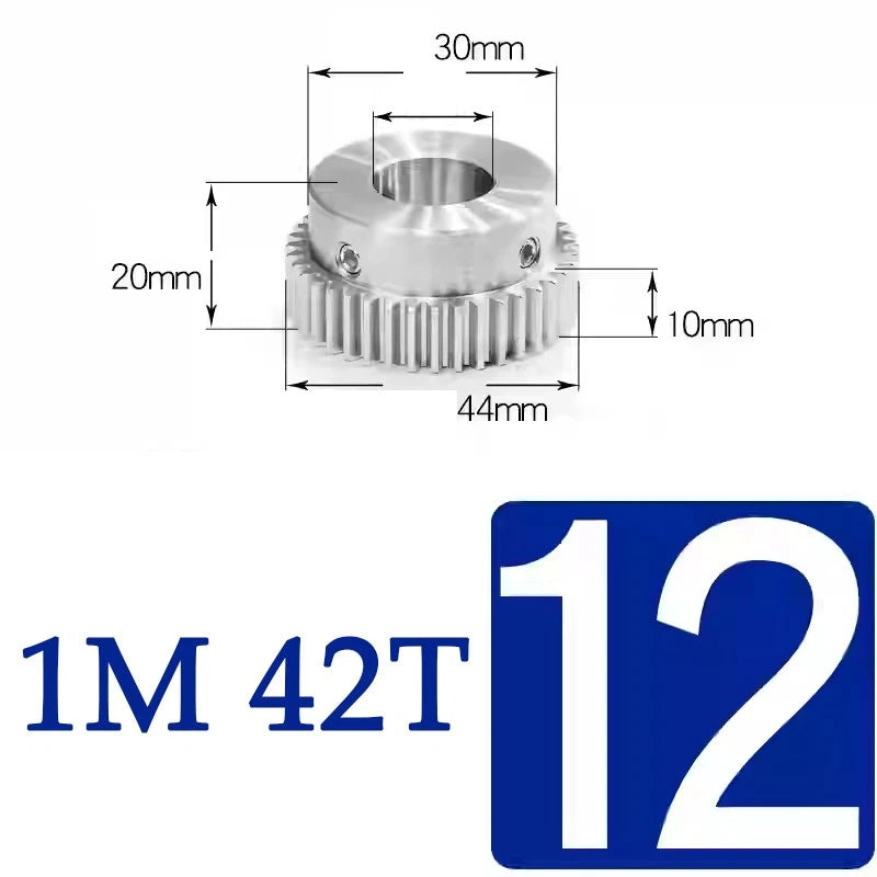 Spur Gears 1M Transmission Gear With Step Stainless Steel Motor Gear 32~50 Teeth