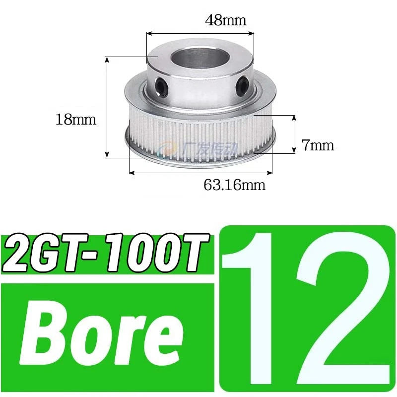 GT2 Timing Belt Pulley 16-100 Teeth 6-10mm Teeth Width Bore 3mm-25mm For 3D