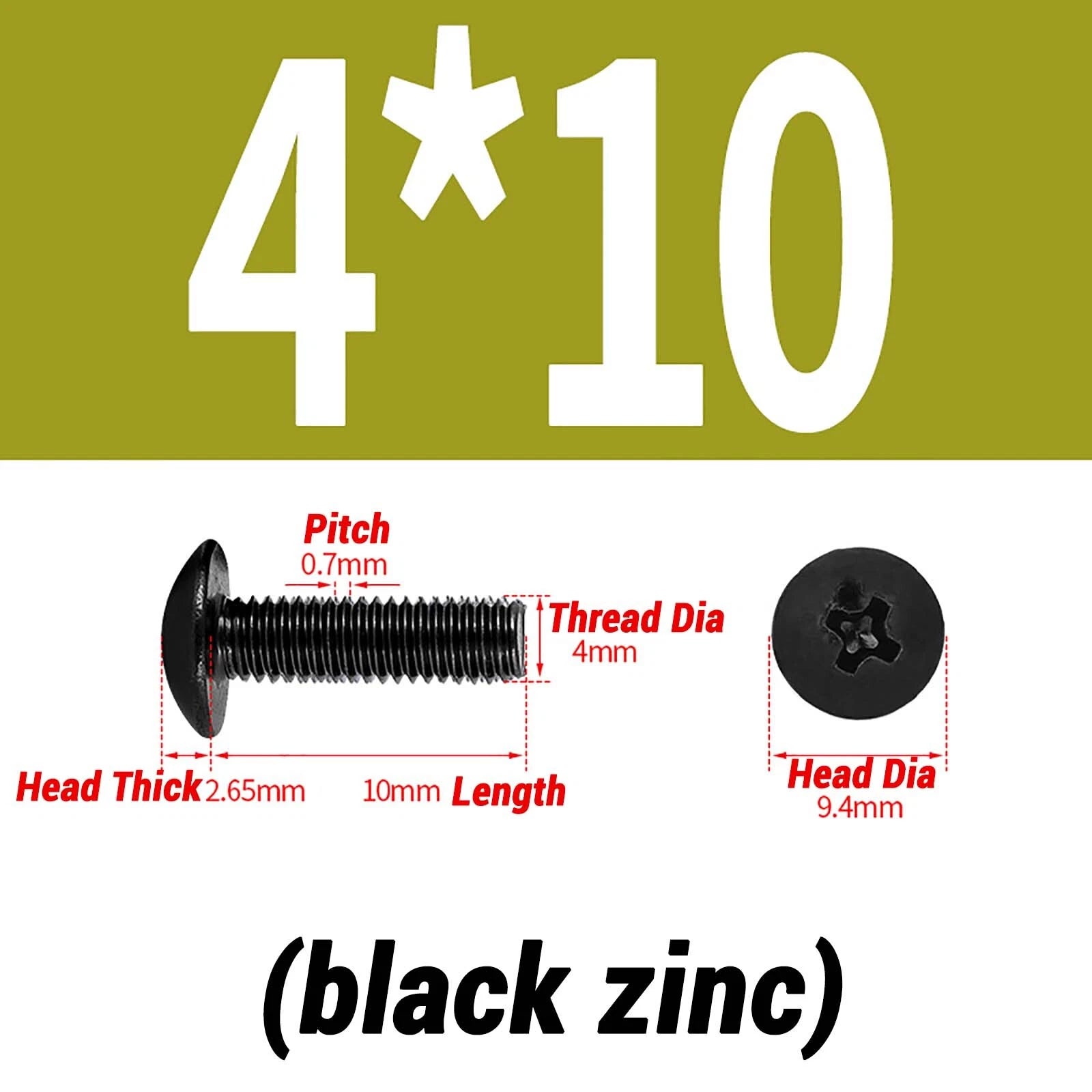 M2–M6 Pan Head Self‑Tapping Sheet Metal Screws – Black Oxide Carbon Steel