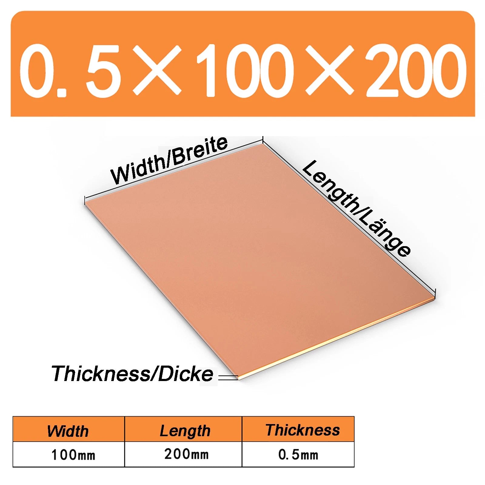 Natural Copper Sheet Metal guillotine cut - 0.3mm - 6.0mm - Multiple