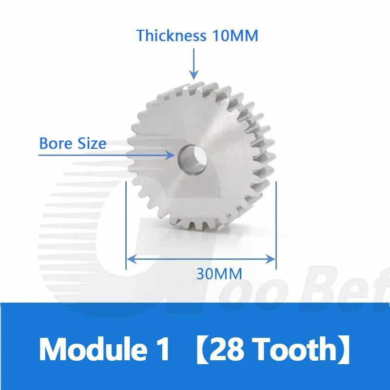 Spur Gear Stainless Steel Module 1 1.5 2 Motor Pinion 12 to 100 Tooth Flat Gear