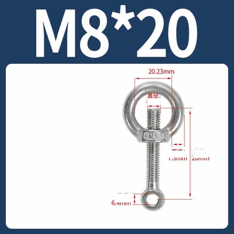 A2 Stainless Steel Eye Bolts with Nut — M5 M6 M8 M10 M12 Threaded Ring Screws - HomeDIYer