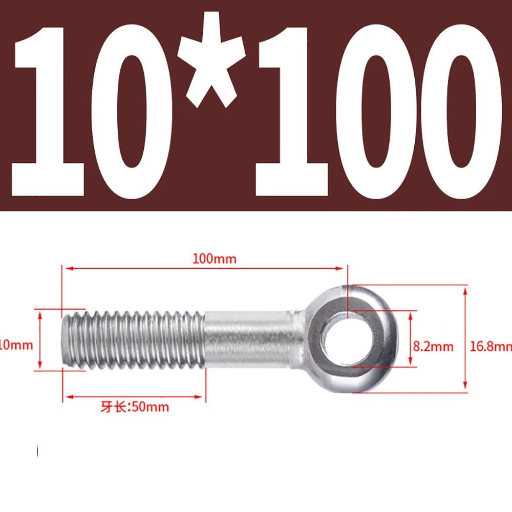M5 - M24 A2 304 Stainless Steel Partially Threaded Forged Eye Bolts with Rings for Wire Rope & Hanging - HomeDIYer