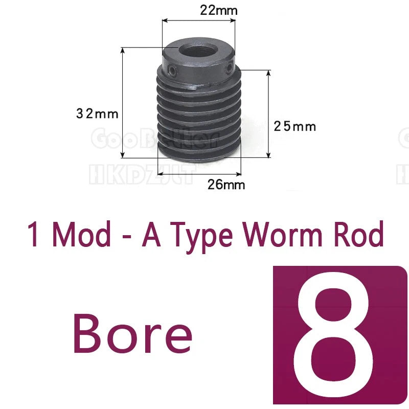 1 Modulus 60 Teeth Brass Worm Wheel Gear 1:60 Transmission Gear,Worm Rod Shaft