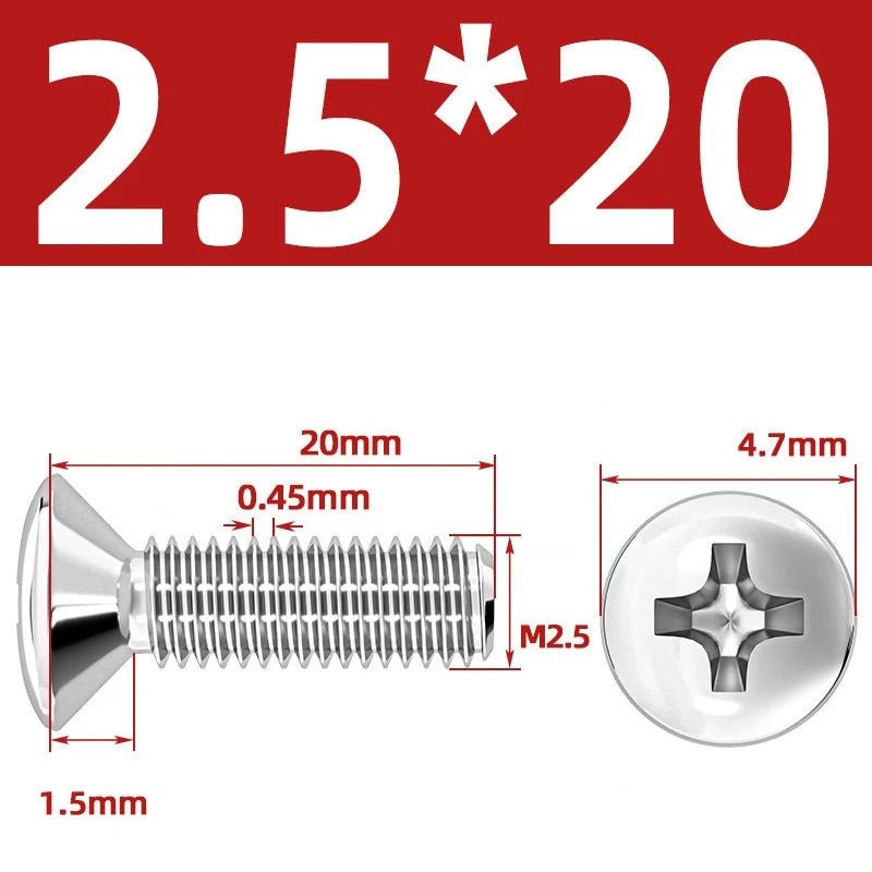 Phillips Oval Head Machine Screws Stainless Steel — M1.6 to M10, All Sizes - HomeDIYer