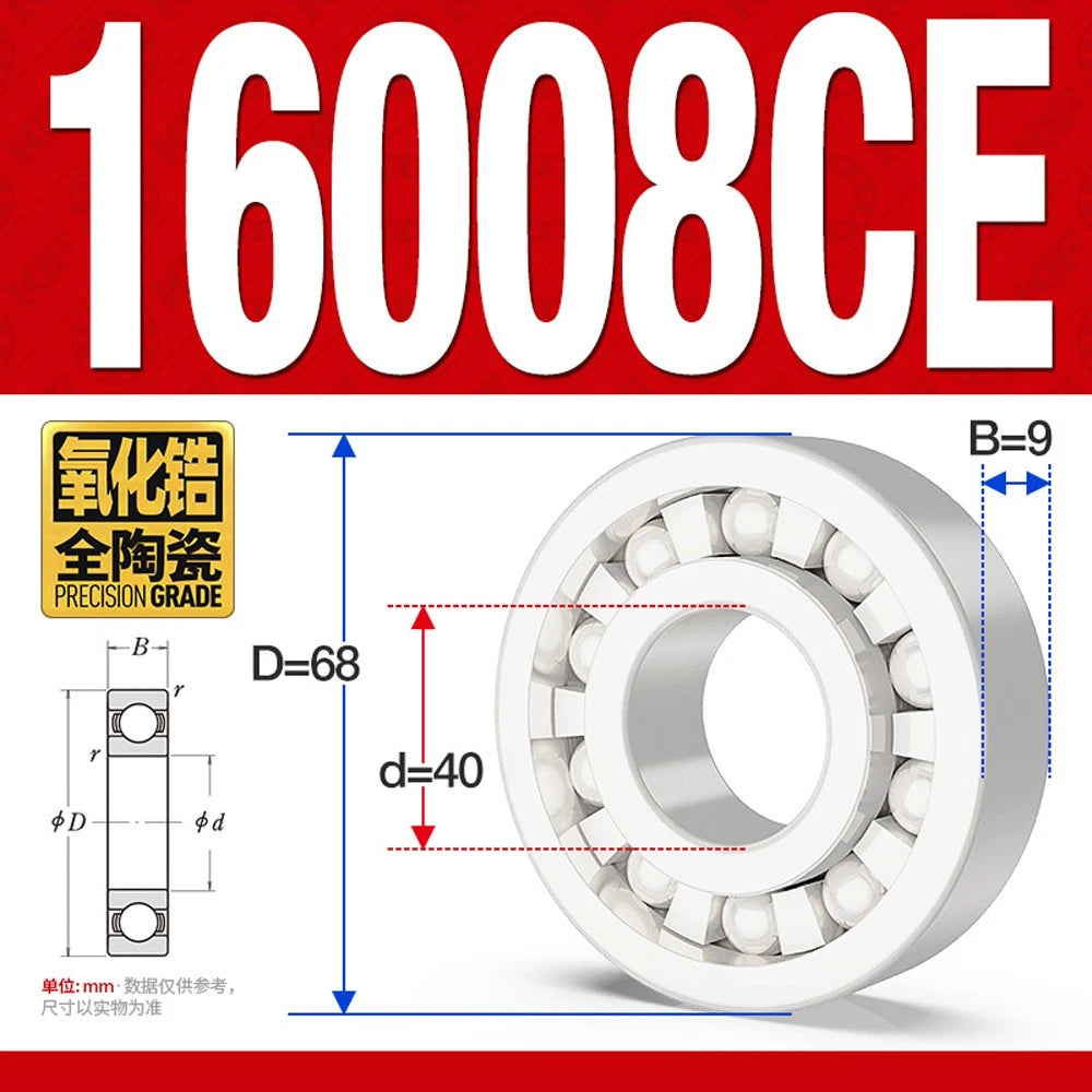 Full Ceramic Ball Bearings ZrO2 Zirconia White Premium - 16000 16001 16002 16013