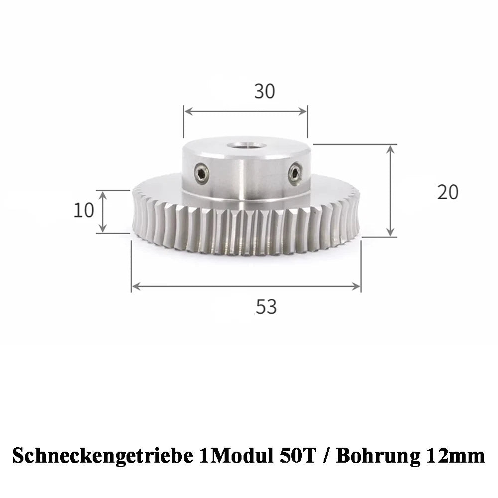 Stainless Steel A2 Module 1 Worm Shaft Worm Gear Wheel 15 to 60 Tooth Precision