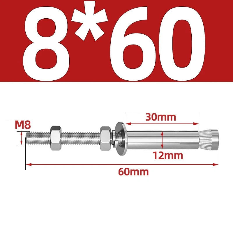 M6-M20 Stainless Steel Concrete Expansion Anchor Bolts – Extra Long