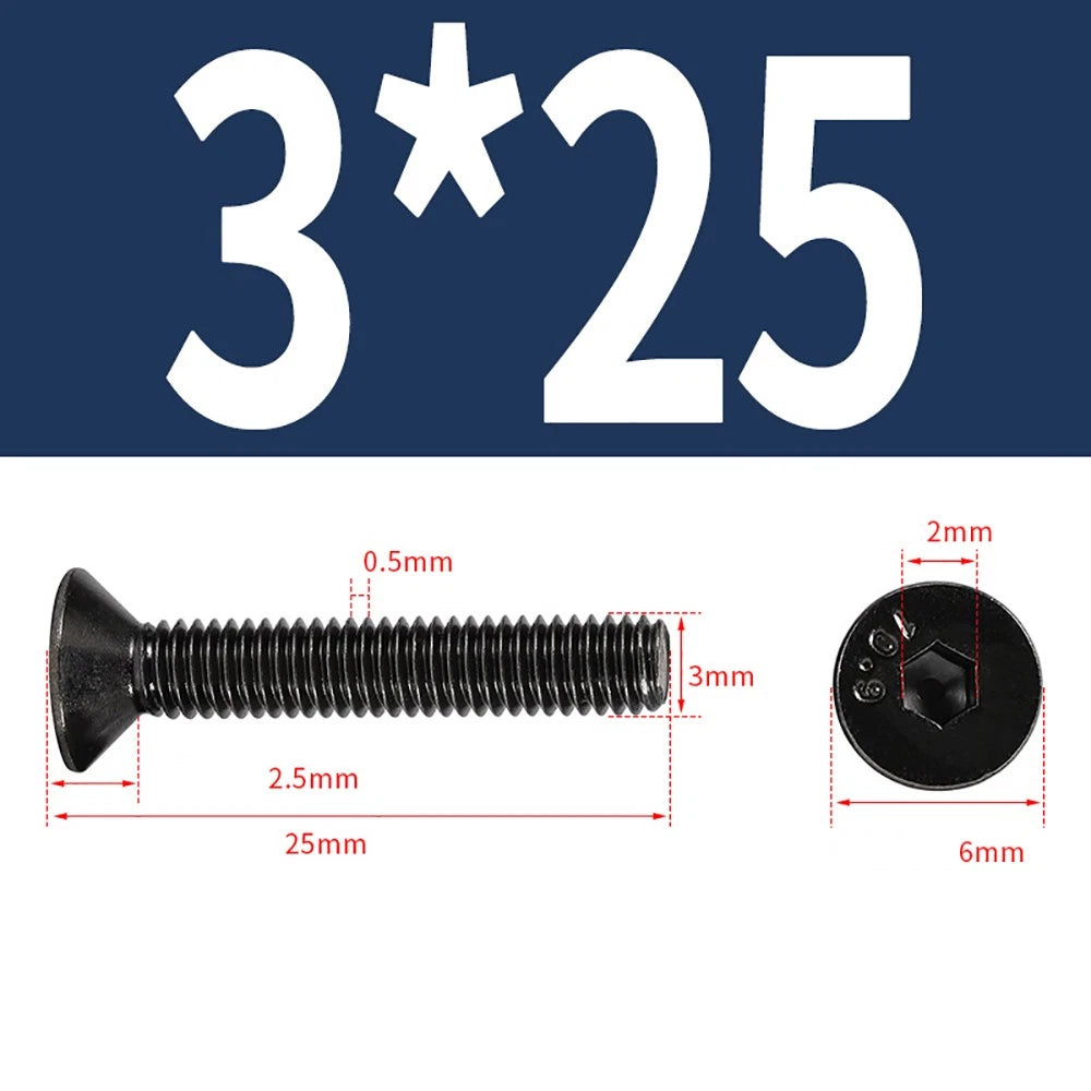 M2-M6 Countersunk Socket Head Cap Screws – Grade 10.9 Alloy Steel