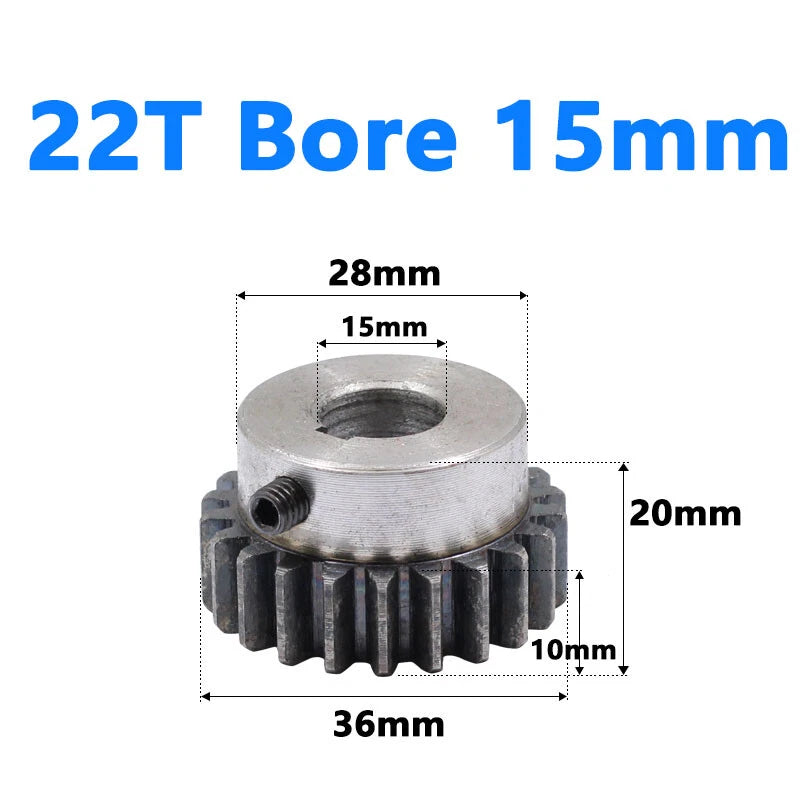 1.5 Module Spur Gear Bore 6/8/10/12/15mm Teeth 10-60 Pinion Pitch 4.71mm