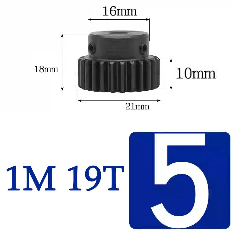 Spur Gears 1 Mod Transmission Gear With Step 45# Steel Pinion Motor Gear 10T~29T