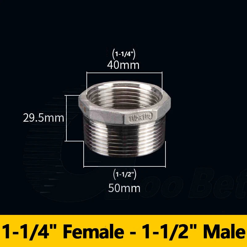 Reducing Bush BSPT Male Female Thread Pipe Fitting – Stainless Steel 304 (A2)