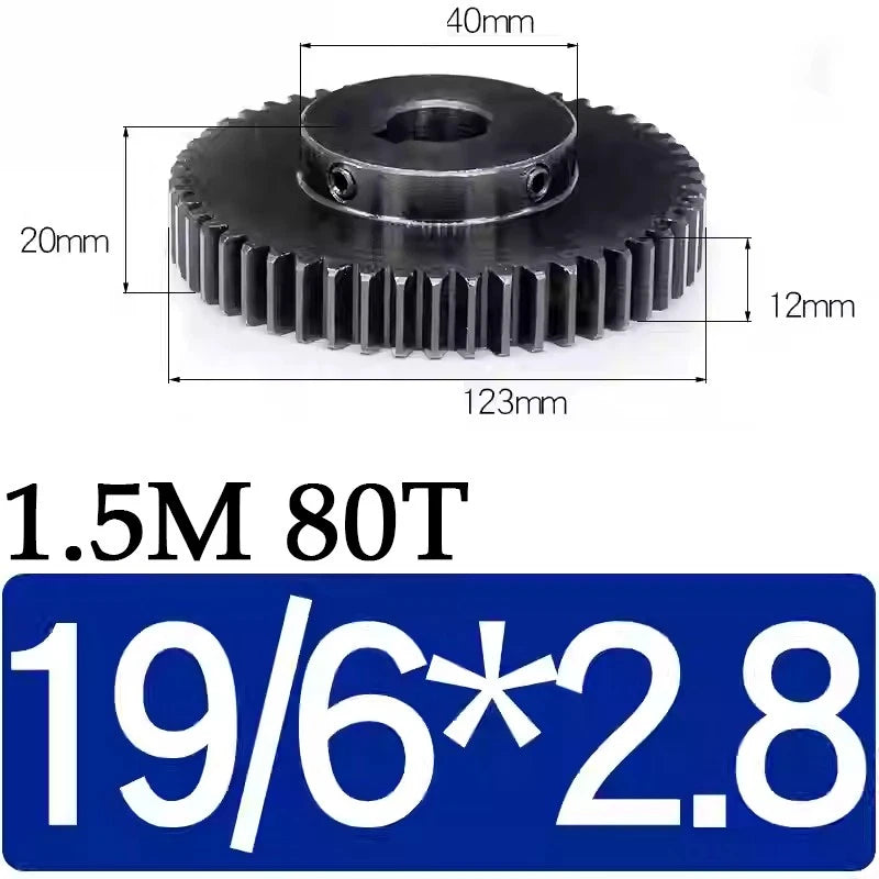 Spur Gears 1.5 Mod Transmission Gear With Step 45#Steel Pinion Motor Gear 30/80T