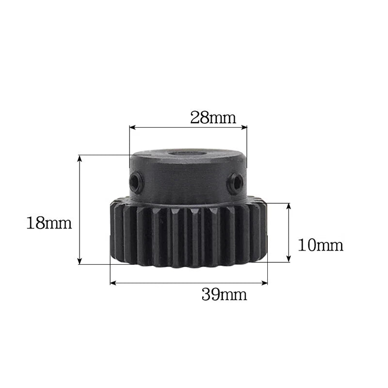 Mod 1 Steel 45# Spur Pinion Gear 10-39 Teeth Motor Gear 4-20mm Bore With Screw