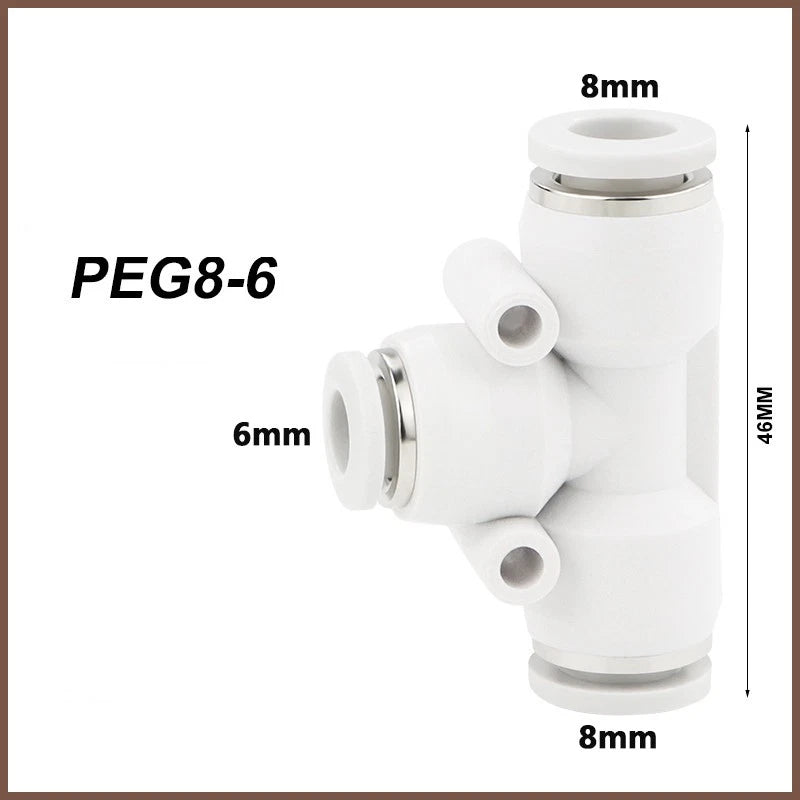 Pneumatic Push Fit Connectors Air Hose Speed Push In Fittings PU PE PY PG PEG