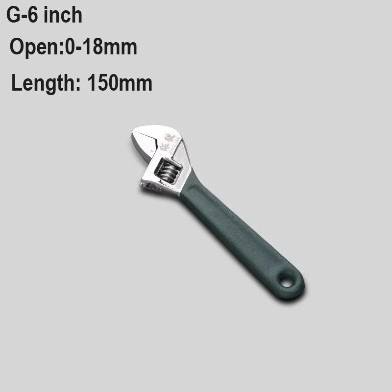 Adjustable Spanner Wrench 6 8 10 12" Cr-V Steel Metric Scale Strong Grip Handle