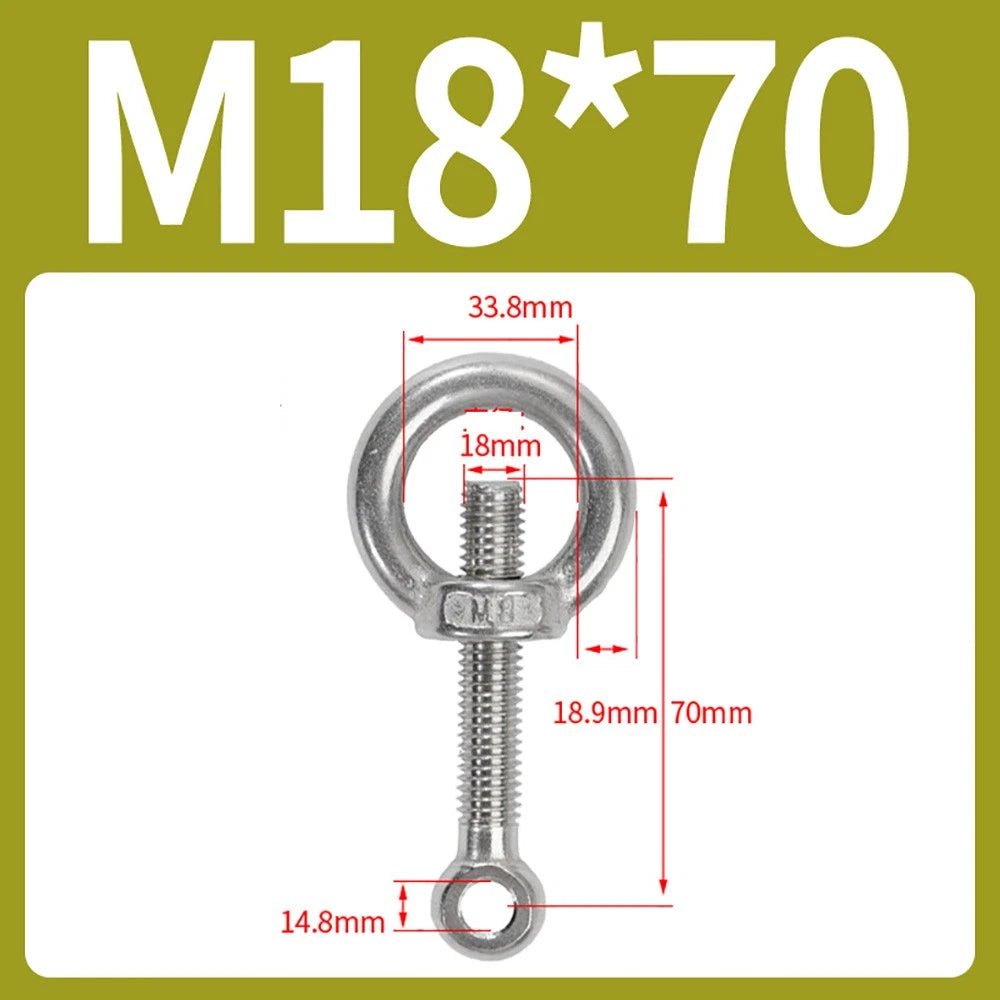M14–M24 Lifting Eye Bolt & Eye Nut Set | 304 Stainless Steel | 50–200mm - HomeDIYer