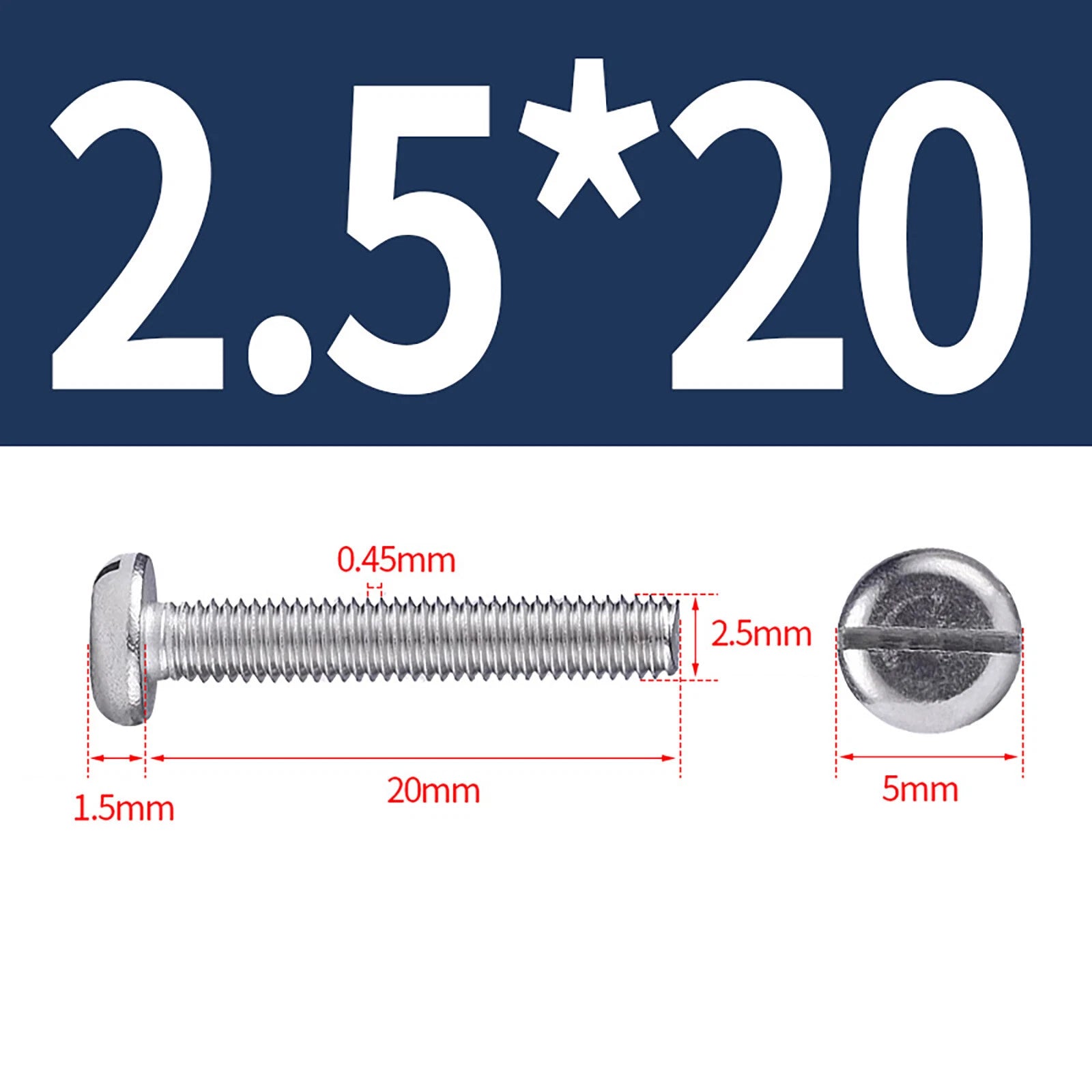M1.6 to M10 Slotted Cheese Head Machine Screws | A2 Stainless Steel DIN 84