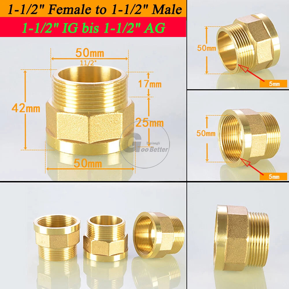 BSPT Reducing Adapter Fittings — Brass Female to Male, 1/8" to 2"