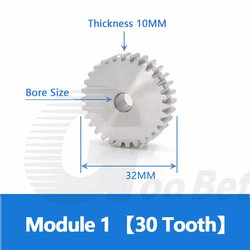 Spur Gear Stainless Steel Module 1 1.5 2 Motor Pinion 12 to 100 Tooth Flat Gear