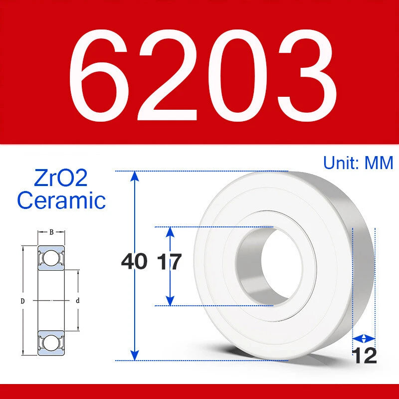 ZrO2 Ceramic Deep Groove Ball Bearing Double Shield 2RS Zirconia Roller Bearings