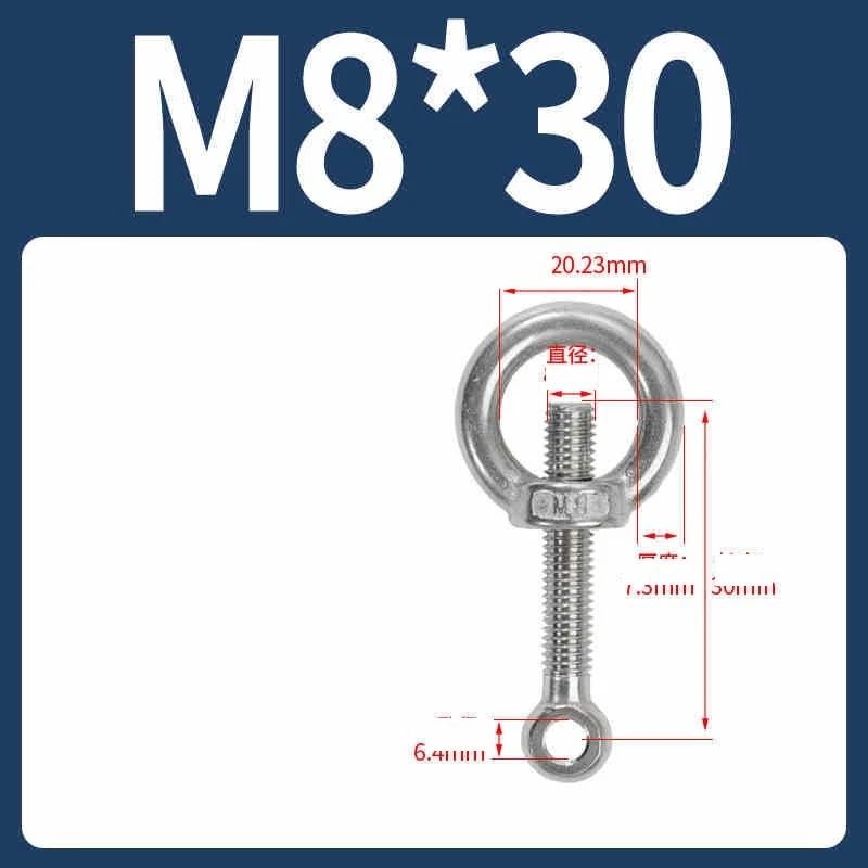 A2 Stainless Steel Eye Bolts with Nut — M5 M6 M8 M10 M12 Threaded Ring Screws - HomeDIYer
