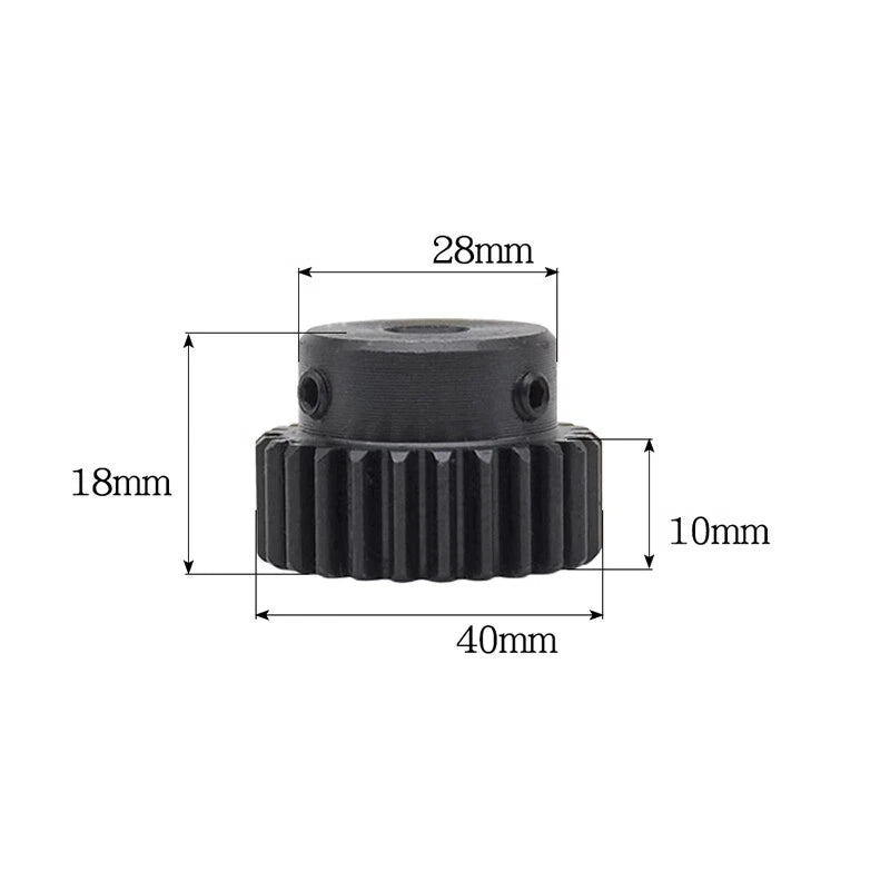 Mod 1 Steel 45# Spur Pinion Gear 10-39 Teeth Motor Gear 4-20mm Bore With Screw