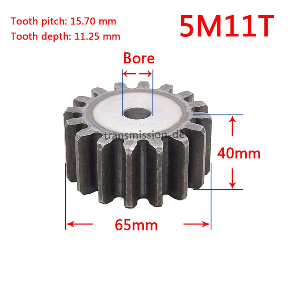Mod 2/2.5/3/4/5 Spur Gear 10T-63T 45# Steel Pinion Gear Metal Gear Thick 20-40mm