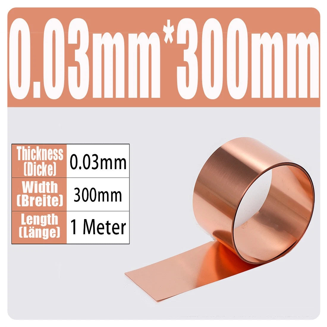 99.9% Flexible Pure Cu Metal Foil Plate Strip 0.01~1mm Thick Copper Sheet Roll