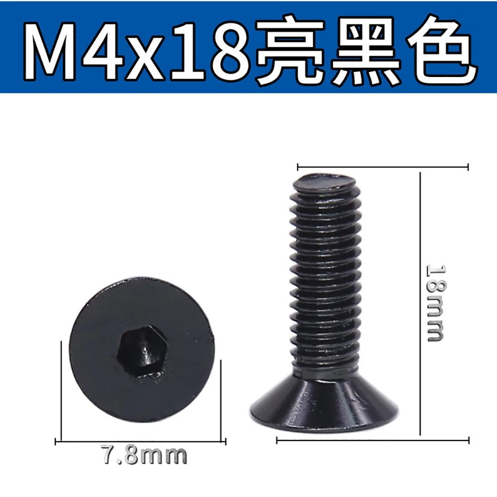 M3.5 / M4 Countersunk Hex Socket Screws — Anodized Aluminum Alloy, 10 Colors