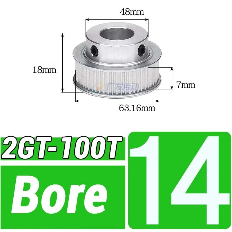 GT2 Timing Belt Pulley 16-100 Teeth 6-10mm Teeth Width Bore 3mm-25mm For 3D