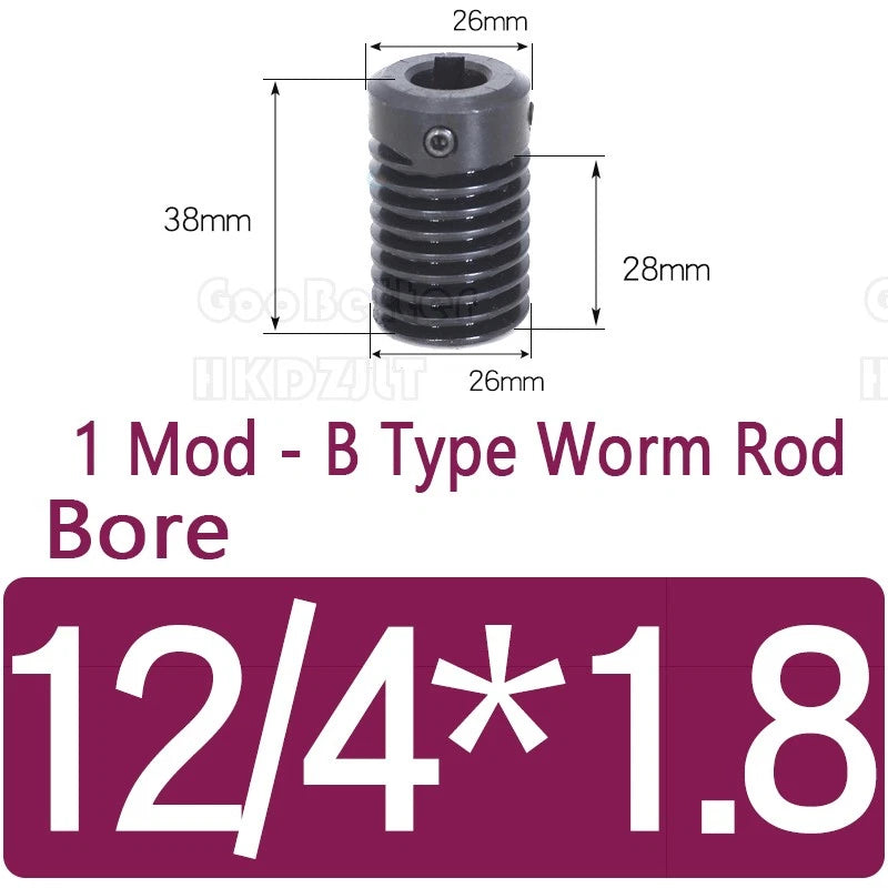 Module 1 Brass Worm Gear Wheel 30 Tooth 45# Steel Rod Worm Gear Shaft Precision