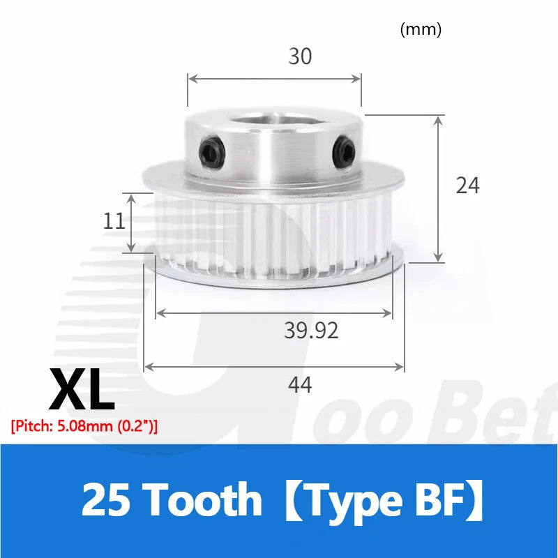 XL 3/8" Timing Belt Drive Pulley 10 - 40 Tooth Bore 4-25mm With Hub Extra Light