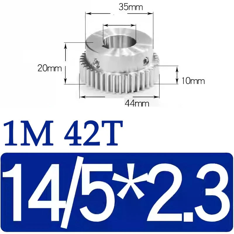 Spur Gears 1M Transmission Gear With Step Stainless Steel Motor Gear 32~50 Teeth