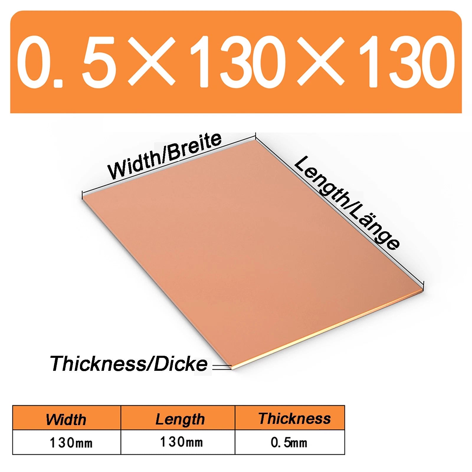 Natural Copper Sheet Metal guillotine cut - 0.3mm - 6.0mm - Multiple