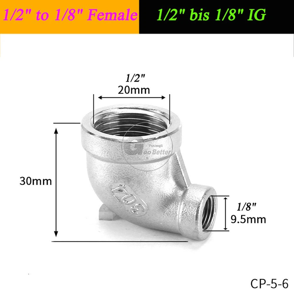 A2 Stainless Steel BSP Reducer Elbow Pipe Fittings | 1/8" to 4" Male Female
